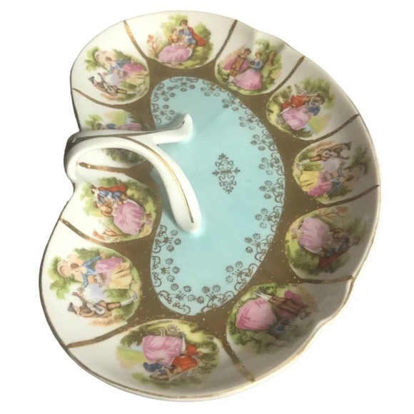 Vtg Original Arnart Creations Hand Painted Fragonard Dresser Tray Japan Jewerly - Picture 4 of 8